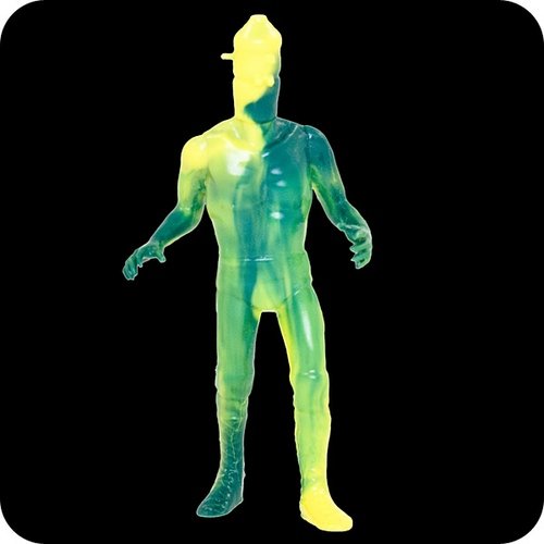 Healeymade IG-BABA Green/Yellow figure by David Healey, produced by Healeymade. Front view.