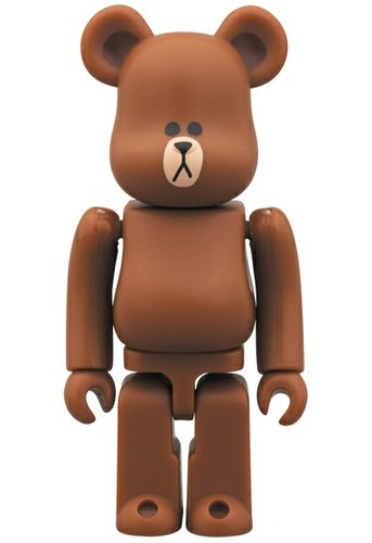 Line Be@rbrick 100% - Brown figure by Line, produced by Medicom Toy. Front view.
