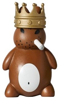 Mini Smorkin Labbit figure by Frank Kozik, produced by Kidrobot. Front view.