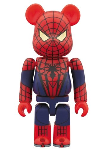 The Amazing Spider-Man Be@rbrick 100% figure by Marvel, produced by Medicom Toy. Front view.