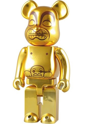 Golden Idol (Indiana Jones) Be@rbrick 400% figure by Lucasfilm Ltd., produced by Medicom Toy. Front view.