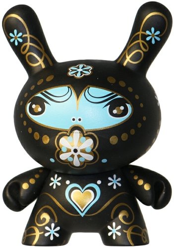 Dunny Fatale figure by Catalina Estrada, produced by Kidrobot. Front view.