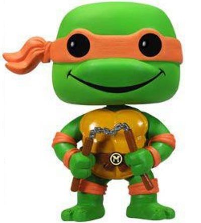 Michelangelo figure, produced by Funko. Front view.