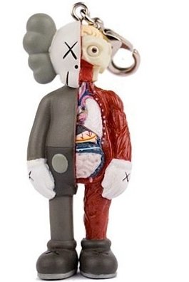 Dissected Companion Keychain - Brown figure by Kaws, produced by Medicom Toy. Front view.