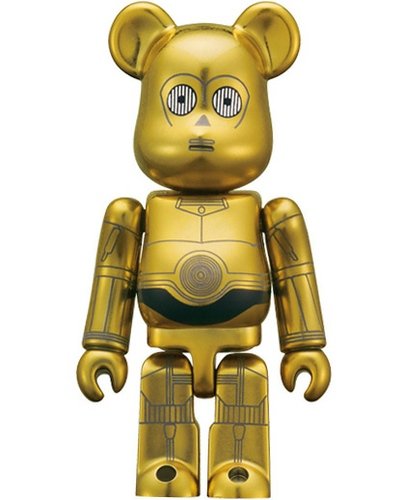 C-3PO 70% Be@rbrick figure by Lucasfilm Ltd., produced by Medicom Toy. Front view.