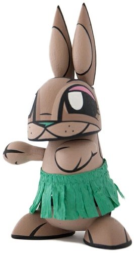 Chaos Minis - Hula bunny figure by Joe Ledbetter, produced by The Loyal Subjects. Front view.