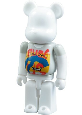 Vivienne Westwood Be@rbrick 100% - Fuck Us figure by Vivienne Westwood, produced by Medicom Toy. Front view.