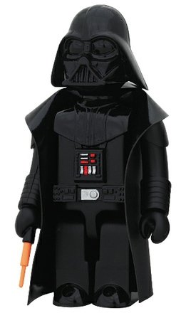 Darth Vader figure by Lucasfilm Ltd., produced by Medicom Toy. Front view.