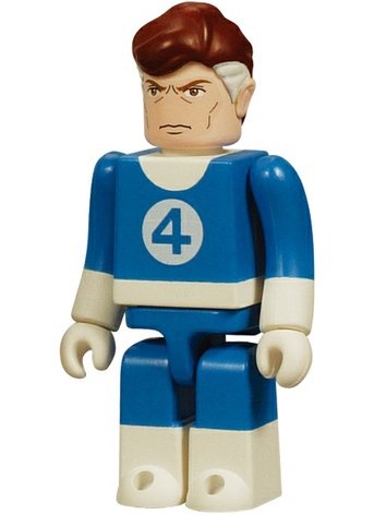 Mr. Fantastic Kubrick 100% figure by Marvel, produced by Medicom Toy. Front view.