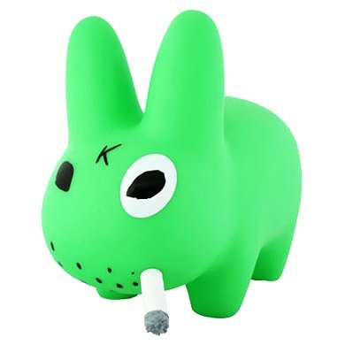 smorkinlabbit figure by Frank Kozik, produced by Kidrobot. Front view.