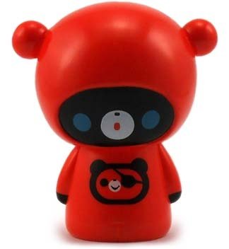 David Mushroom Red Bear figure by Noriya Takeyama, produced by Wonderwall. Front view.