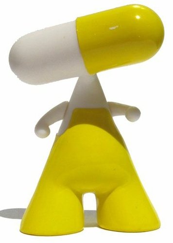 yellow figure by Pix, produced by Urfabulous. Front view.