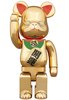 Maneki Neko Be@rbrick 400% - Beckoning Cat Gold