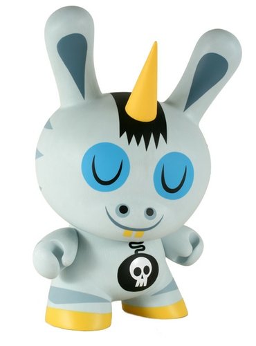 Zebracorn Dunny figure by Amanda Visell, produced by Kidrobot. Front view.
