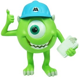 Mike Wazowski Thumbs Up figure by Disney, produced by Play Imaginative. Front view.