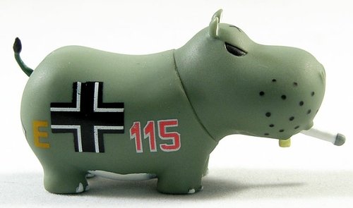 Wermacht Potamus figure by Frank Kozik, produced by Toy2R. Front view.