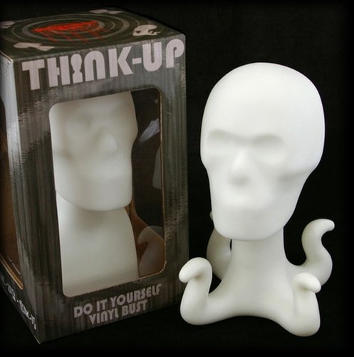 Think-Up figure by Jeremi Rimel, produced by Miscreation Toys. Front view.
