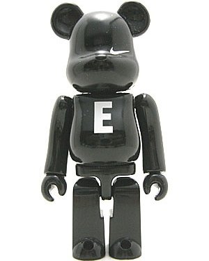 Nike AF1 Be@rbrick 100% - E figure by Nike, produced by Medicom Toy. Front view.