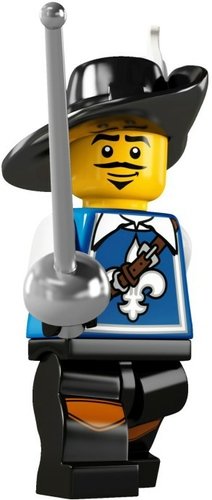 Musketeer figure by Lego, produced by Lego. Front view.