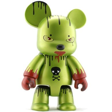 Melvins Green Bear figure by Mackie Osborne, produced by Toy2R. Front view.