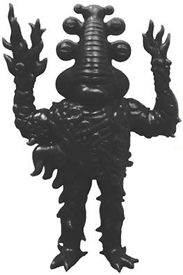 Lorbo - Japan Black figure by Jim Woodring, produced by Presspop. Front view.