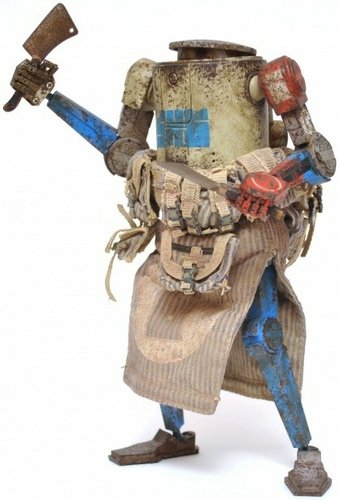 Slaughter House figure by Ashley Wood, produced by Threea. Front view.