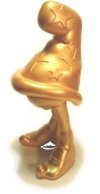 Cheech Wizard - Gold Nugget figure by Vaughn Bode, produced by Kidrobot. Front view.