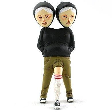 Siamese Twin figure by David Choe, produced by Ningyoushi. Front view.