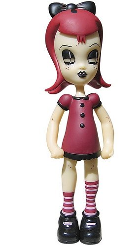 Lulu figure by Camille Rose Garcia, produced by Necessaries Toy Foundation. Front view.