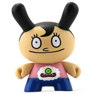 Minus figure by David Horvath, produced by Kidrobot. Front view.