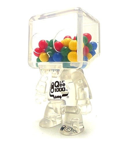 1000th Qee - Clear Variant figure, produced by Toy2R. Front view.