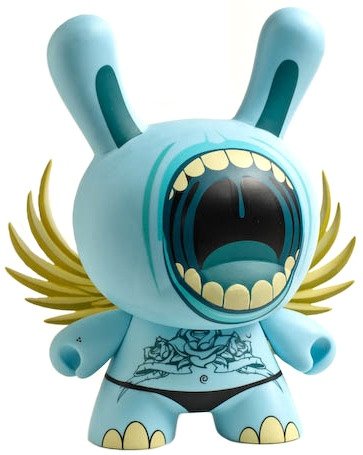 Blue Big Mouth 8 - SDCC 2006 figure by Deph, produced by Kidrobot. Front view.