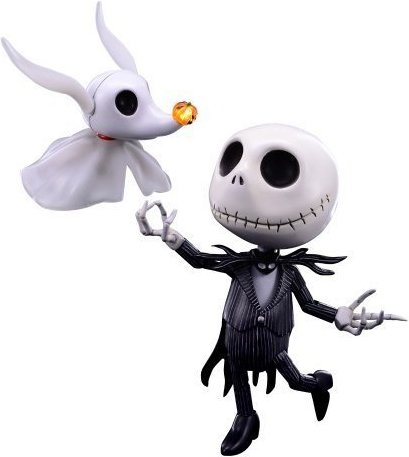 Hybrid Metal Figuration No.008 Nightmare Before Christmas - Jack Skellington figure by Disney, produced by Herocross. Front view.