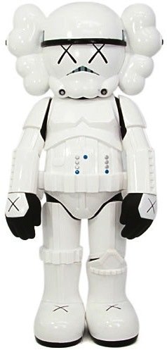 Stormtrooper Companion figure by Kaws, produced by Medicom Toy. Front view.
