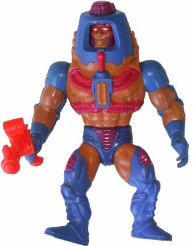 Man E Faces figure by Roger Sweet, produced by Mattel. Front view.