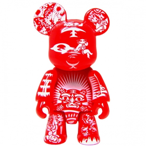 Paper Cut Qee Bear - Red Edition