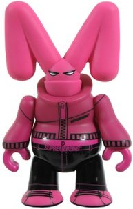 Magenta figure, produced by Supreme Being. Front view.