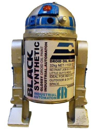 R2-series Paintbot figure by Trust Pigs. Front view.
