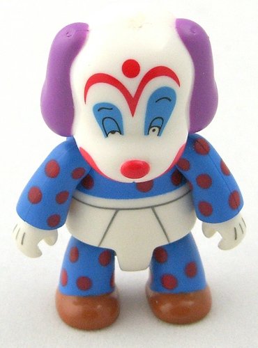 Clown Dog figure, produced by Toy2R. Front view.