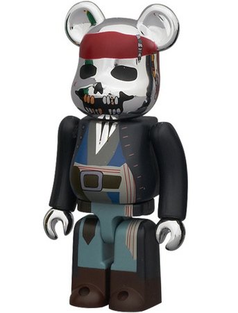 Captain Jack Sparrow - Horror Be@rbrick Series 22 figure, produced by Medicom Toy. Front view.