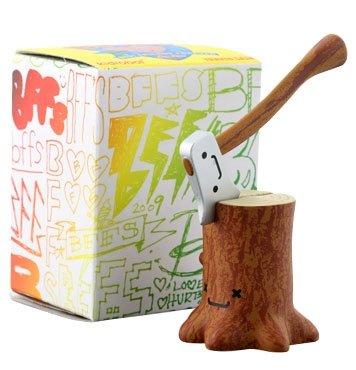 Milton + Mr. Fink figure by Travis Cain, produced by Kidrobot. Front view.