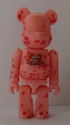 Jelly Belly Be@rbrick - Strawberry Cheesecake  figure, produced by Medicom Toy. Front view.