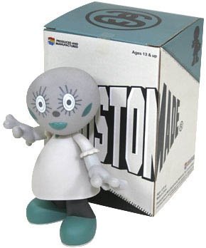 Dearest Dolly - White figure by Stussy, produced by Medicom Toy. Front view.