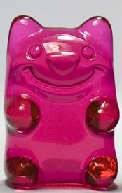 Ungummy Bear - strongish magenta figure by Muffinman. Front view.