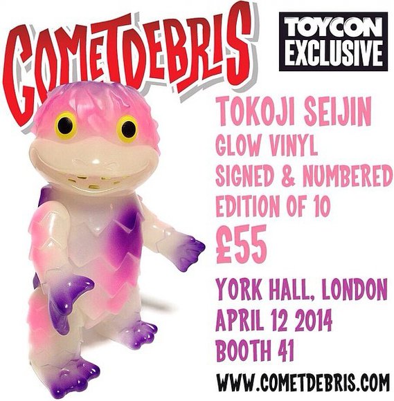 Tokoji Seijin - ToyCon UK figure by Koji Harmon (Cometdebris), produced by Cometdebris. Front view.