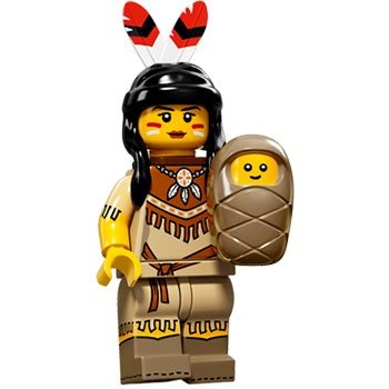 Tribal Woman figure by Lego, produced by Lego. Front view.