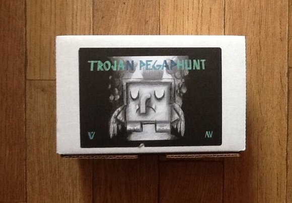 Trojan Pegaphunt (Black Nickel) figure by Amanda Visell, produced by Fully Visual. Packaging.