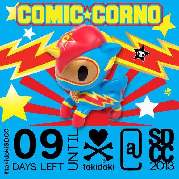 Comic Corno - SDCC & STGCC 2013 figure by Simone Legno (Tokidoki), produced by Tokidoki. Detail view.
