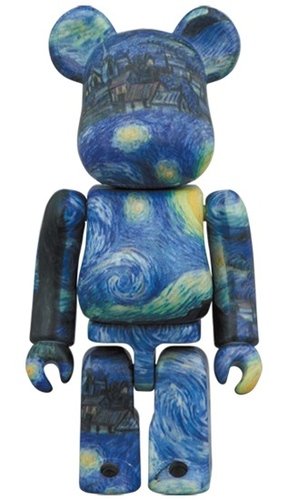 Vincent van Gogh The Starry Night BE@RBRICK 100％ figure, produced by Medicom Toy. Front view.