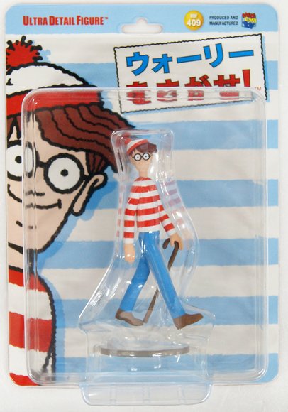 Wally (Wheres Wally?) UDF No.409 figure by Dream Works, produced by Medicom Toy. Packaging.